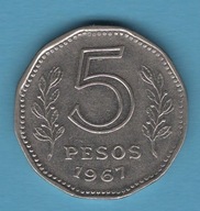(1AR27) Argentyna 5 peso, 1967
