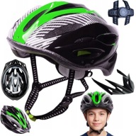 KASK NA ROWER ROLKI HULAJNOGĘ DLA NASTOLATKÓW Z DASZKIEM REGULOWANY 54-62cm