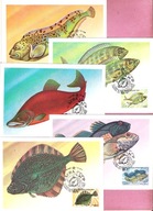 ZSRR 1983, MC FDC 5szt. ryby, łosoś, babka, okoń, flądra, zębacz