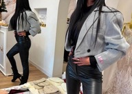 La Milla marynarka w jodełkę szara S/M