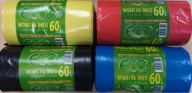 WORKI NA ŚMIECI ODPADY ECO 60L 50SZT BARDZO WYTRZYMALE KOLOR CZARNY
