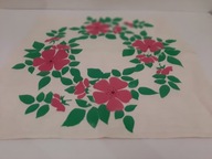 SERWETA SERWETKA PŁÓCIENNY NOWEJ SZKOCJI RĘCZNIE MALOWANA DZIKA RÓŻA