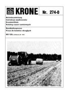 Krone KR 120 - instrukcja obsługi, katalog części prasy PL