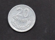 Polska - 20 gr. groszy 1961r. aluminium - PRL moneta.