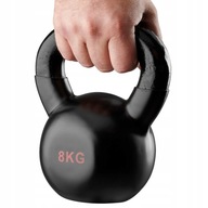 KETTLEBELL 8kg ŻELIWNY Hantla Kula Fitness Ciężarek OGUMOWANY Czarny