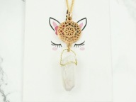 wisiorek KWARC biały kamień minerał mandala MN82