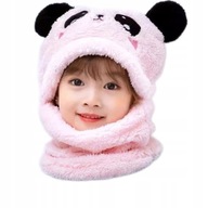 Czapka dziecięca z USZAMI różowa dla dziewczynki