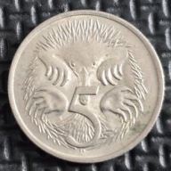 *AUSTRALIA [0005]*5 centów 1982 *Elżbieta II, Zwierzęta Mrówkojad kolczasty
