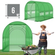 TUNEL FOLIOWY OGRODOWY SZKLARNIA FOLIAK WZMOCNIONY NAMIOT WARZYWA 2X3M 6M2