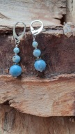 Kolczyki larimar oryginalny kule Dominikana srebro 1