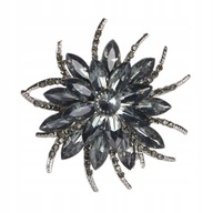 Luksusowa broszka duży kwiat kryształ 6,2 cm