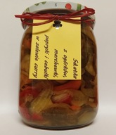 Sałatka obiadowa łagodna - domowa mix warzyw w zalewie curry 500 ml