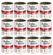 ZESTAW Dolina Noteci PUSZKI MOKRA karma dla psów bogata w WOŁOWINĘ 12x800g