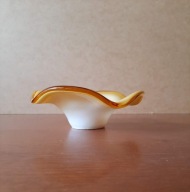 Miodowa miseczka patera szkło dekoracyjne grzybek kurka vintage retro '60