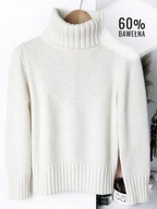 Kremowy gruby sweter z golfem Filippa K bawełniany skandynawski minimalizm