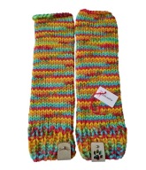 Kolorowe mitenki z wełną, handmade, unikat