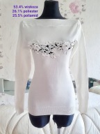 SWETER DZIANINA DZIANINOWY CYRKONIAMI HAFTOWANY 3D