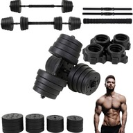 HANTLE BITUMICZNE REGULOWANE 2X 15KG ZESTAW SZTANGA 30KG FUNFIT