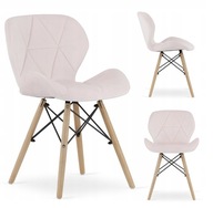 KRZESŁO TAPICEROWANE WELUROWE VELVET DO SALONU KUCHNI JADALNI ELVA RÓŻOWE