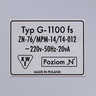 Etykieta na Gramofon Unitra Daniel G-1100fs 1976 r.