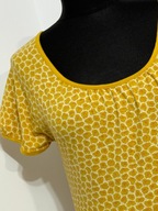 242 żółta grochy letnia dekolt Noa Noa L klasyczna Vintage skandynawska