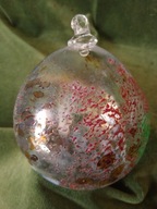 Duża szklana bombka artystyczna / szklana kula do zawieszenia