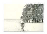 Pocztówka - Pejzaż zimowy z rowem polnym ...