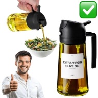 BUTELKA Z DOZOWNIKIEM SPRAY NA OLIWĘ OLEJ 470ml SOLIDNY SZKLANY ROZPYLACZ