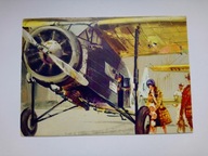 Reklama Polskie Linie Lotnicze - poczt z lat 60-tych proj Janusz Grabiański