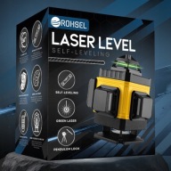 Laser krzyżowy ROHSEL poziomica laserowa 360 16 linii 4D 3 gen. 45 m