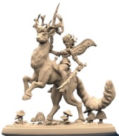 Spirit Beast Tammers Jeździec Jeleni Wróżka Fantasy C Pinup RPG D&D Druk 3D