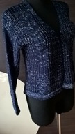 Bolerko damskie, sweterek ,srebrna nitka,granat-40/42,L/XL