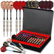 ZESTAW 12 RZUTEK DO DARTA STALOWE GROTY ALUMINIUM TRZONIK ETUI