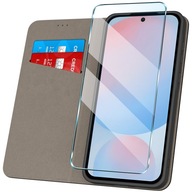 ETUI Z KLAPKĄ DO SAMSUNG GALAXY A56 CZARNE CASE OBUDOWA 360° + SZKŁO 9H