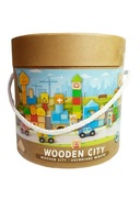 KLOCKI DREWNIANE MIASTO w tubie 60 elementów ZESTAW KLOCKÓW elefun