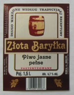 ETYKIETA PIWO ZŁOTA BARYŁKA BROWAR SULIMAR PIOTRKÓW TRYBUNALSKI