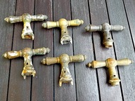 PRZEDWOJENNE MOSIĘŻNE KLAMKI DO OKIEN KPL. 6-SZTUK