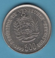 (1WE21) Wenezuela 500 boliwarów, 1999