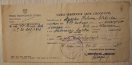 ODPIS SKRÓCONY AKTU URODZENIA - ur. 1908 rok, WARSZAWA 1955 rok
