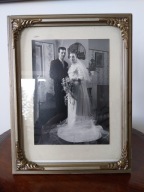 Stara , drewniana ramka do postawienia i powieszenia