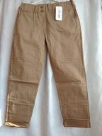 spodnie damskie cygaretki brązowe gumka uciągliwe elastyczne 2xl/3xl 44