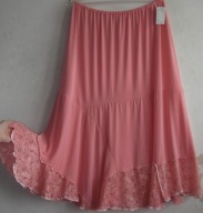 Spódnica z dzianiny dół z koronki b szeroki maxi r 48/54