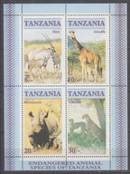 1986 Tanzania zwierzęta Afryki arkusik 328-31 **