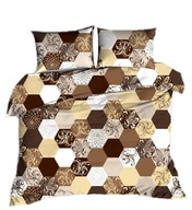 pościel bawełna lux 140x200 1x70x80 zamek B 324-4 Plastry miodu brąz