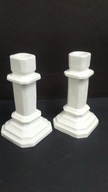 2 x świecznik biały stara ceramika art design