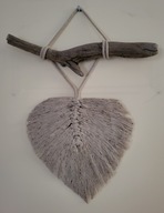 makrama 1 z 7 beżowy liść, zrób własna kompozycję na ścianę -rękodzieło