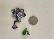 Żabka z metalu zawieszka i przypinka ŻABKI, żabcia kolekcjonerski