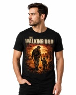 Koszulka Dzień Ojca THE WALKING DAD nadruk premium czarna DTF roz. L