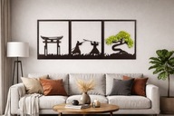 Drzewko Tryptyk 90 Cm Ze Sklejki Baza Mech samuraj