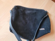 Venezia torebka shopper skóra naturalna zamszowa czarny